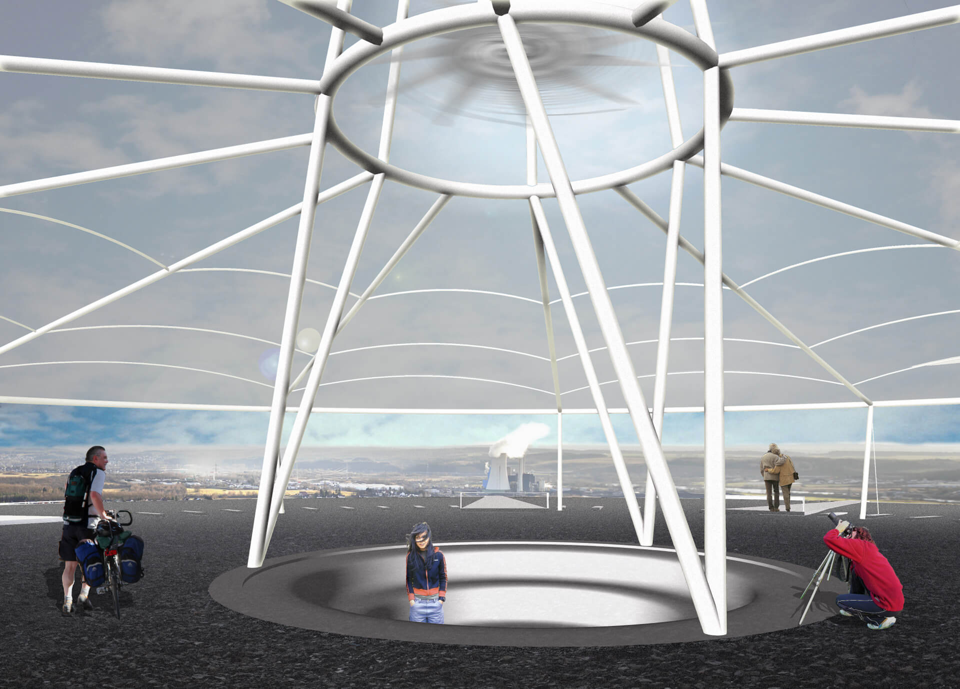 Zentrum mit Energiegewinnung